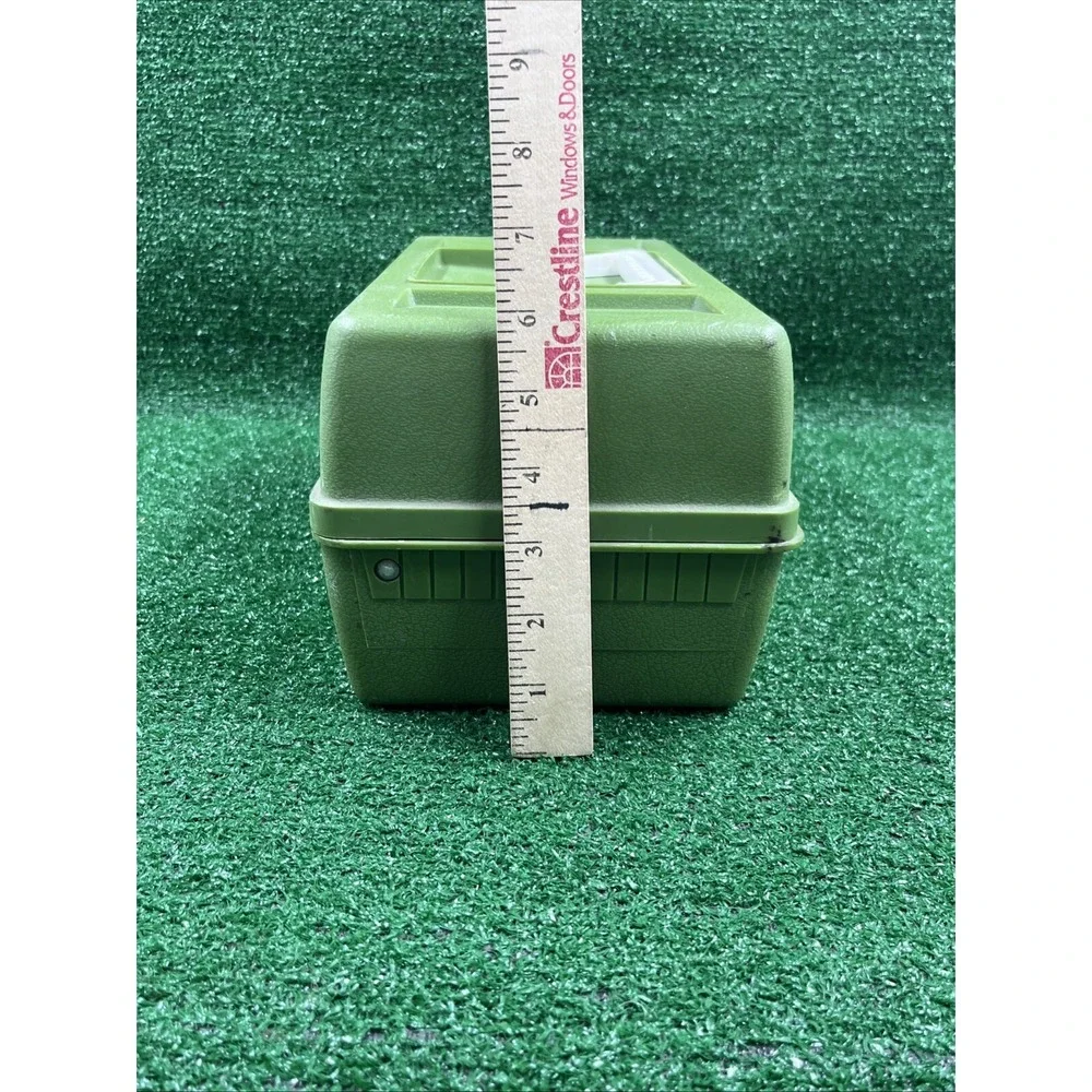 Vintage Ted Williams Tackle Box 34444‎ 3 Tier Trays Green Plastic Fishing Case